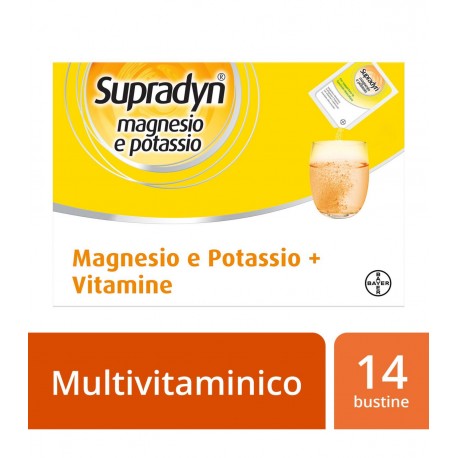 Supradyn Magnesio Potassio e Vitamine - Integratore di sali minerali e vitamine 14 bustine