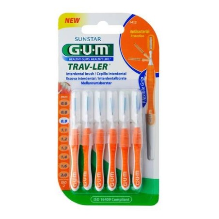 Gum Trav-Ler 0,9 scovolino interdentale professionale antibatterico 6 pezzi Gum Trav-Ler 0,9 scovolino interdentale professionale antibatterico 6 pezzi