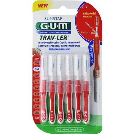 Gum Trav-Ler 0,8 scovolino interdentale professionale antibatterico 6 pezzi Gum Trav-Ler 0,8 scovolino interdentale professionale antibatterico 6 pezzi