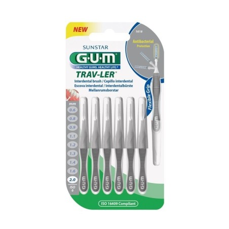 Gum Trav-Ler 2,0 scovolino interdentale professionale antibatterico 6 pezzi Gum Trav-Ler 2,0 scovolino interdentale professionale antibatterico 6 pezzi