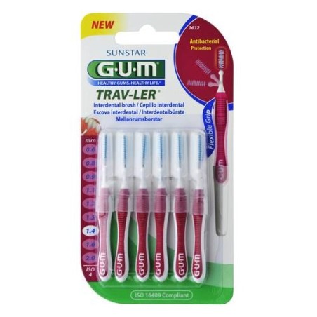 Gum Trav-Ler 1,4 scovolino interdentale professionale antibatterico 6 pezzi Gum Trav-Ler 1,4 scovolino interdentale professionale antibatterico 6 pezzi
