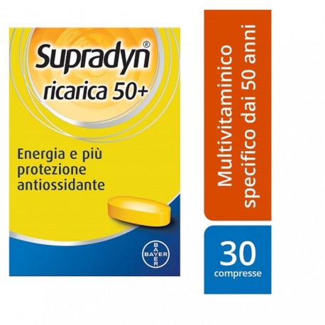 Supradyn Ricarica 50+ - Integratore di vitamine e minerali per over 50 - 30 compresse