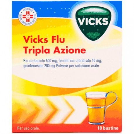 Vicks Flu Tripla Azione polvere per soluzione orale 10 bustine