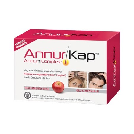 AnnurKap integratore di Melannurca Campana per il benessere dei capelli 60 capsule AnnurKap integratore di Melannurca Campana per il benessere dei capelli 60 capsule