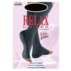 Solidea Relax Gambaletto unisex punta aperta 140 den compressione graduata forte naturale 1 small