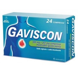Gaviscon 500+267 mg 24 compresse alla menta