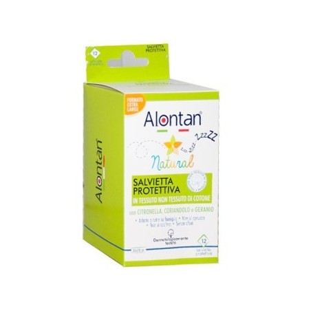 Alontan Natural 12 salviette antizanzare monouso Alontan Natural 12 salviette antizanzare monouso
