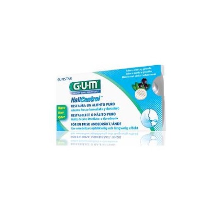Gum Halicontrol contro alito cattivo gusto menta fresca e ribes nero 10 compresse Gum Halicontrol contro alito cattivo gusto menta fresca e ribes nero 10 compresse