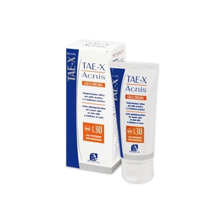 Tae X Acnis Gelcrema SPF 30 fotoprotettore per pelle acneica 60 ml Tae X Acnis Gelcrema SPF 30 fotoprotettore per pelle acneica 60 ml