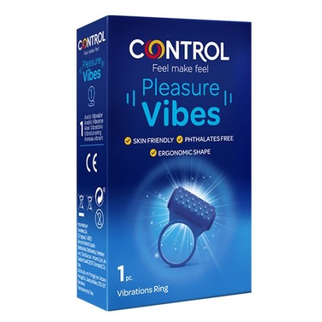 Control Pleasure Vibes Anello vibrante con punti in rilievo 1 pezzo Control Pleasure Vibes Anello vibrante con punti in rilievo 1 pezzo