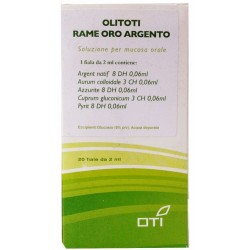 Olitoti rame oro argento 20 fiale glucosate 2 ml