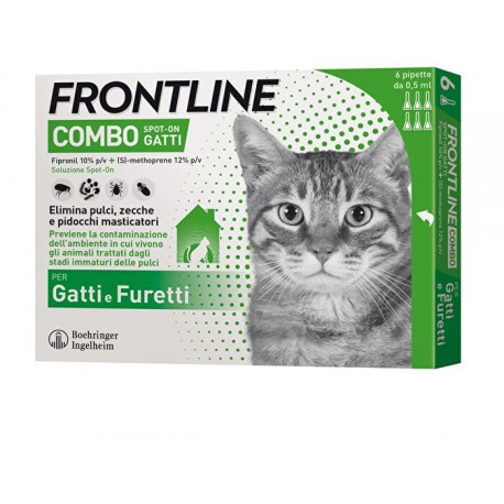 Frontline Combo Spot On gatti e furetti 6 pipette 0,5 ml 50 mg + 60 mg