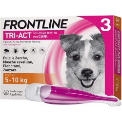 Frontline Tri-Act 504,8 mg + 67,6 mg soluzione spot on 3 pipette per cani da 5 a 10 kg