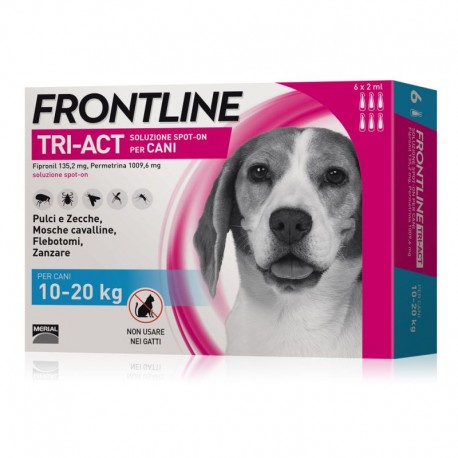 Frontline Tri-Act 135,2 mg + 1009,6 mg soluzione spot on 3 pipette 2 ml cani 10-20 kg