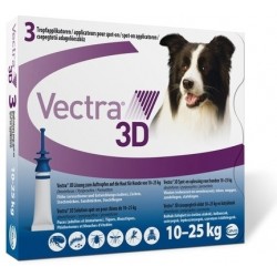 Vectra 3D soluzione spot-on 3 pipette tappo applicatore blu cani 10-25 kg