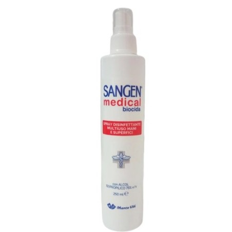 Sangen Medical Biocida Spray 250 ml - Disinfettante per mani e superfici con alcol 250 ml Sangen Medical Biocida Spray 250 ml - Disinfettante per mani e superfici con alcol 250 ml
