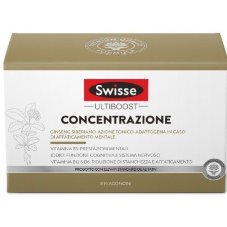 Swisse Concentrazione - Integratore con ginseng contro la stanchezza mentale 8 flaconcini da 30 ml Swisse Concentrazione - Integratore con ginseng contro la stanchezza mentale 8 flaconcini da 30 ml