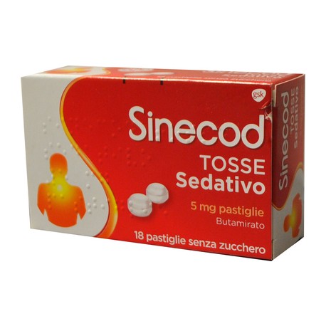 Sinecod Tosse 5 mg 18 pastiglie sedative della tosse