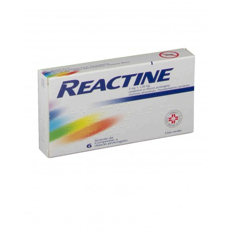 Reactine 5 mg+120 mg 6 compresse a rilascio prolungato
