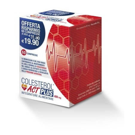 Colesterol Act Plus integratore di monacolina K per il colesterolo 60 compresse Colesterol Act Plus integratore di monacolina K per il colesterolo 60 compresse