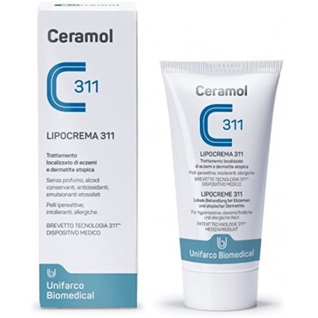 Ceramol Lipocrema 311 crema trattamento di eczemi e dermatite 100 ml