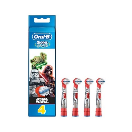 Oral B Stages Power Refill 4 testine di ricambio per spazzolino elettrico Star Wars