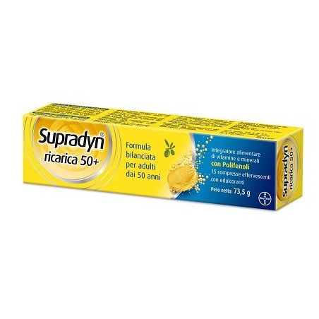 Supradyn Ricarica 50+ 15 compresse effervescenti - Integratore per over 50 Supradyn Ricarica 50+ 15 compresse effervescenti - Integratore per over 50