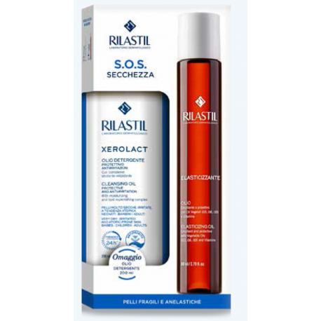 Rilastil SOS Pelle Secca - Olio elasticizzante + Xerolact Olio detergente in omaggio Rilastil SOS Pelle Secca - Olio elasticizzante + Xerolact Olio detergente in omaggio