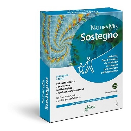 Aboca Natura Mix Sostegno - Integratore ricostituente 10 flaconcini Aboca Natura Mix Sostegno - Integratore ricostituente 10 flaconcini