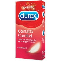 Durex Contatto Comfort preservativo sottile con forma easy-on 12 pezzi
