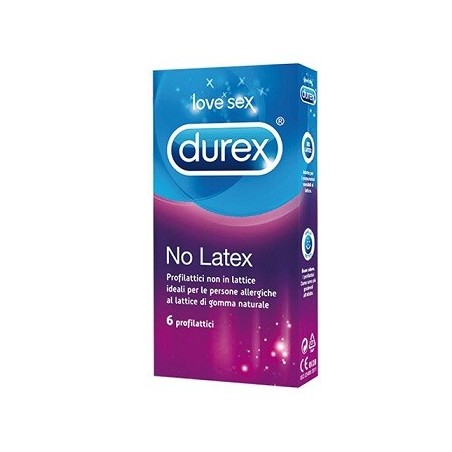 Durex No Latex profilattico in lattice sintetico anallergico 6 pezzi Durex No Latex profilattico in lattice sintetico anallergico 6 pezzi