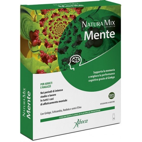 Aboca Natura Mix Advanced Mente - Integratore per la memoria 10 flaconcini