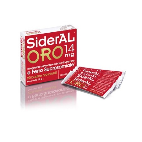 Sideral Oro integratore a base di vitamine e ferro 14 mg 20 bustine Sideral Oro integratore a base di vitamine e ferro 14 mg 20 bustine