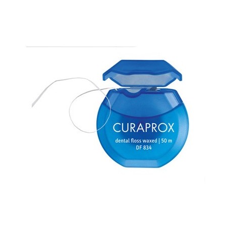 Curaprox Dental Floss Waxed DF 834 Filo interdentale cerato all'aroma di menta 50 metri