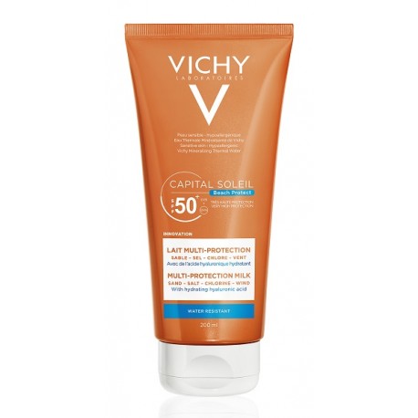 Vichy Capital Soleil Beach latte protezione solare viso corpo SPF50+ 200 ml