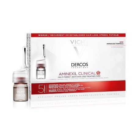 Vichy Dercos Aminexil Clinical 21 fiale anticaduta dei capelli per donna 6 ml Vichy Dercos Aminexil Clinical 21 fiale anticaduta dei capelli per donna 6 ml