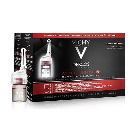Vichy Dercos Aminexil 42 fiale per la caduta dei capelli da uomo 6 ml Vichy Dercos Aminexil 42 fiale per la caduta dei capelli da uomo 6 ml