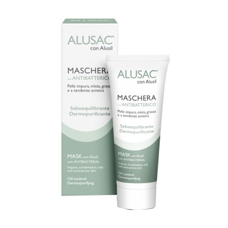Alusac con Alusil maschera viso con antibatterico per pelle impura 75 ml Alusac con Alusil maschera viso con antibatterico per pelle impura 75 ml
