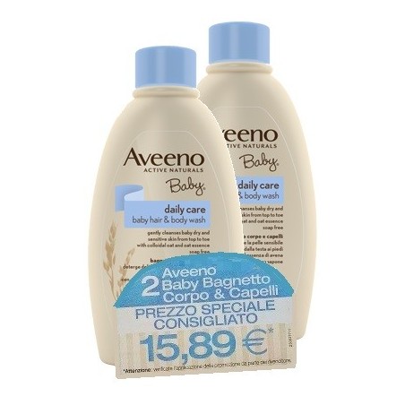 Aveeno Baby hair & body wash Detergente bagnetto per bambini 2 x 300 ml Aveeno Baby hair & body wash Detergente bagnetto per bambini 2 x 300 ml