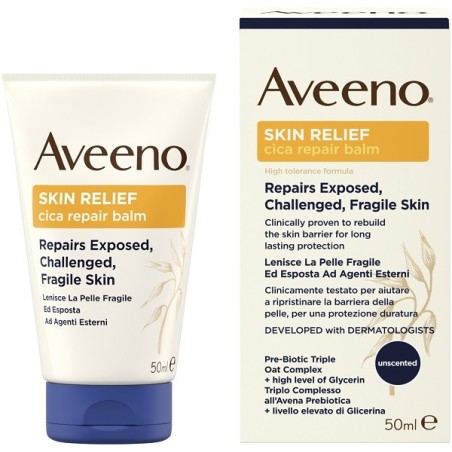 Aveeno Skin Relief Cica Repair Balm crema lenitiva protettiva pelle fragile 50 ml Aveeno Skin Relief Cica Repair Balm crema lenitiva protettiva pelle fragile 50 ml