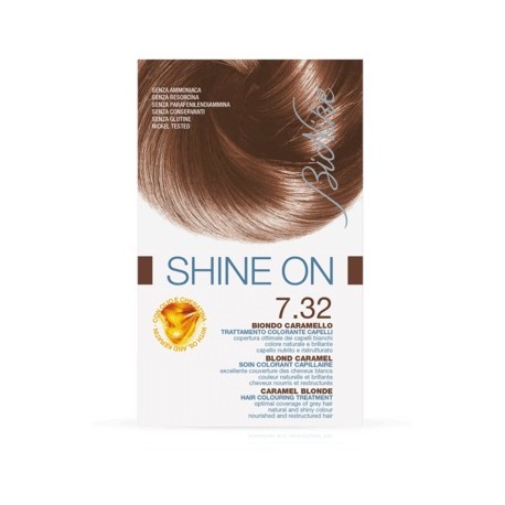 BioNike Shine On 7.32 Biondo Caramello tinta permanente 50 ml + 75 ml