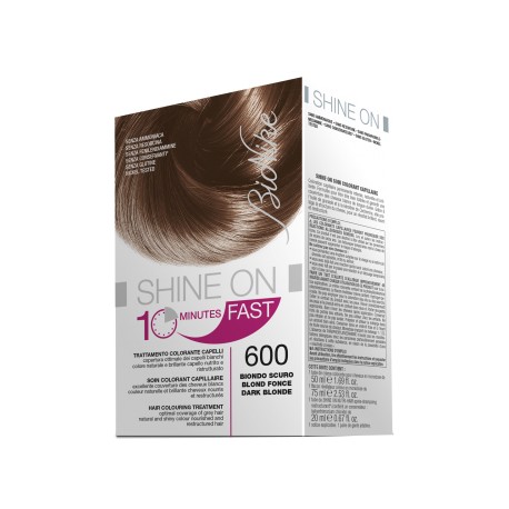 BioNike Shine On 600-Biondo Scuro tinta veloce 10 minuti di posa 60 ml + 60 ml