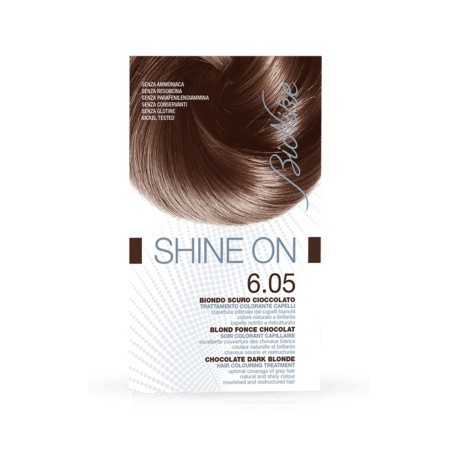 BioNike Shine On tinta permanente capelli 6.05 Biondo scuro cioccolato  flacone 75 ml + tubo 50 ml