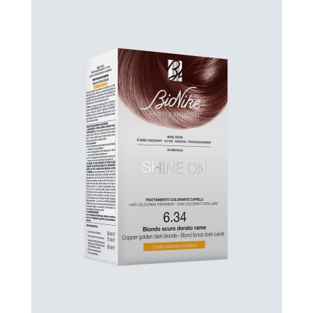 BioNike Shine On tinta permanente capelli 6.34 Biondo Ramato + tubo 50 ml BioNike Shine On tinta permanente capelli 6.34 Biondo Ramato + tubo 50 ml