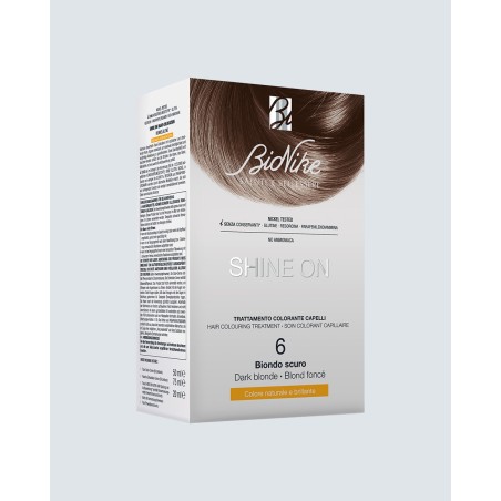 BioNike Shine On tinta permanente capelli 6-Biondo scuro flacone 75 ml + tubo 50 ml BioNike Shine On tinta permanente capelli 6-Biondo scuro flacone 75 ml + tubo 50 ml