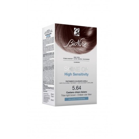 BioNike Shine On tinta permanente alta sensibilità 5.64 Castano chiaro tiziano flacone 75 ml + tubo 50 ml BioNike Shine On tinta permanente alta sensibilità 5.64 Castano chiaro tiziano flacone 75 ml + tubo 50 ml