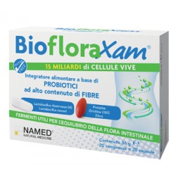 Biofloraxam integratore di fibre e probiotici per benessere intestinale 20 compresse + 20 capsule