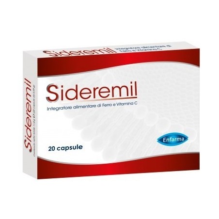 Sideremil integratore a base di ferro e vitamina C 20 capsule Sideremil integratore a base di ferro e vitamina C 20 capsule