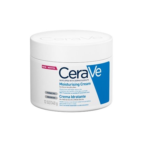 CeraVe Crema idratante pelli secche e molto secche viso corpo 340 ml