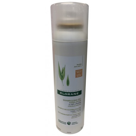 Klorane Shampoo secco extra-delicato al latte d'avena per capelli scuri 150 ml